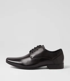 COLORADO Dress Shoes-Wrangle Black Leather Lace Up Shoes