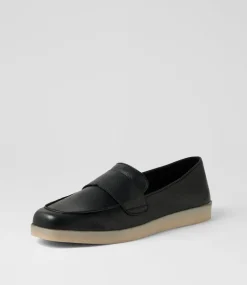 Women DIANA FERRARI Flats-Yarzee Black Leather Flat Shoes