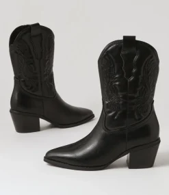 Women I LOVE BILLY Boots-Yeehaw Black Calf Boots