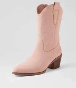 Women I LOVE BILLY Boots-Yeehaw Blush Nubuck Pu Calf Boots