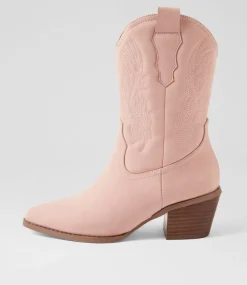 Women I LOVE BILLY Boots-Yeehaw Blush Nubuck Pu Calf Boots