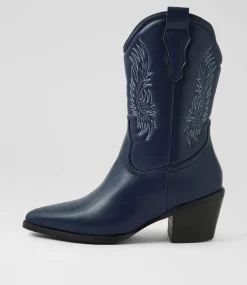 Women I LOVE BILLY Boots-Yeehaw Navy Calf Boots