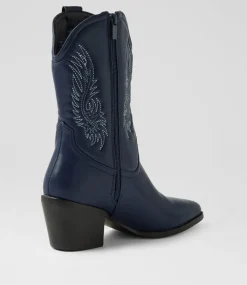 Women I LOVE BILLY Boots-Yeehaw Navy Calf Boots