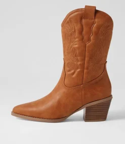 Women I LOVE BILLY Boots-Yeehaw Tan Calf Boots