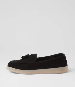 Women DIANA FERRARI Loafers|Flats-Yeneta Black Suede Loafers