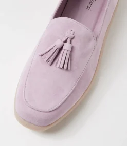Women DIANA FERRARI Flats|Loafers-Yeneta Lilac Suede Loafers
