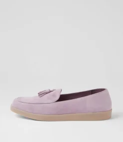 Women DIANA FERRARI Flats|Loafers-Yeneta Lilac Suede Loafers