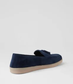 Women DIANA FERRARI Flats|Loafers-Yeneta Navy Suede Loafers