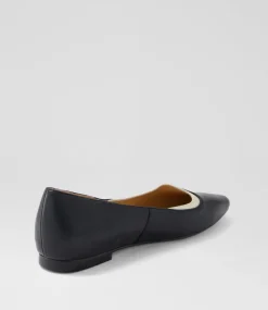Women TOP END Flats-Yibbie Black Milk Leather Ballet Flats