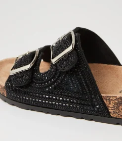 Women I LOVE BILLY Flats|Sandals-Yinto Black Multi Sandals