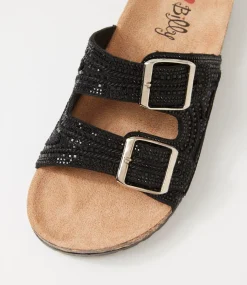 Women I LOVE BILLY Flats|Sandals-Yinto Black Multi Sandals