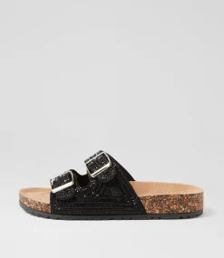 Women I LOVE BILLY Flats|Sandals-Yinto Black Multi Sandals