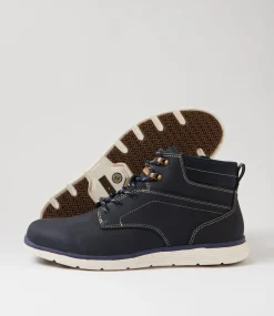 COLORADO Boots|Casuals-Youth Navy Crazyhorse Leather Lace Up Boots