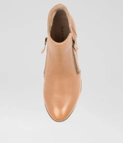Women DIANA FERRARI Boots-Zalen Dark Tan Leather Ankle Boots