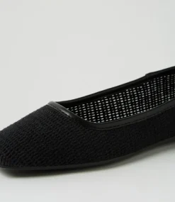 Women I LOVE BILLY Flats-Zardozi Black Weave Flat Shoes