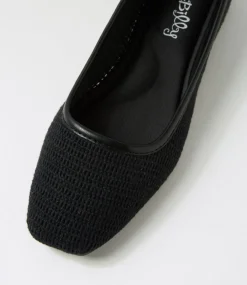 Women I LOVE BILLY Flats-Zardozi Black Weave Flat Shoes