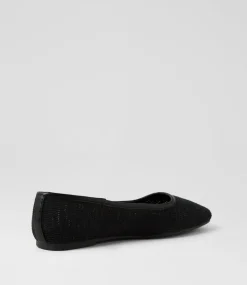 Women I LOVE BILLY Flats-Zardozi Black Weave Flat Shoes