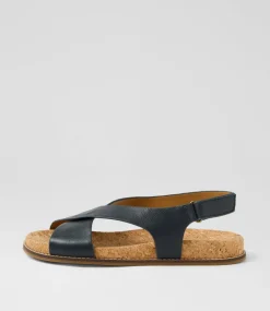 Women COLORADO Comfort|Flats-Zari Navy Leather Sandals