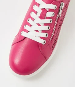 Women SUPERSOFT Comfort|Sneakers-Zarina Dark Fuchsia White Leather Sneakers