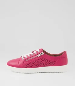 Women SUPERSOFT Comfort|Sneakers-Zarina Dark Fuchsia White Leather Sneakers