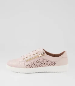 Women SUPERSOFT Comfort|Sneakers-Zarina Pink Silver Scratch Leather Sneakers