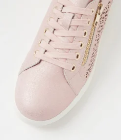 Women SUPERSOFT Comfort|Sneakers-Zarina Pink Silver Scratch Leather Sneakers