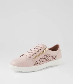 Women SUPERSOFT Comfort|Sneakers-Zarina Pink Silver Scratch Leather Sneakers