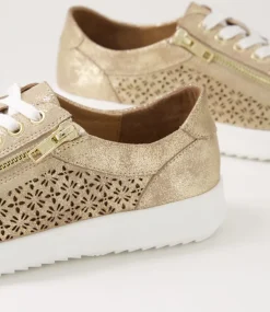 Women SUPERSOFT Comfort|Sneakers-Zarina Taupe Gold Shimmer Leather Sneakers