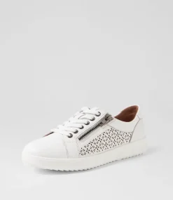 Women SUPERSOFT Sneakers|Comfort-Zarina White Wide Fit Leather Sneakers