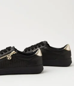 Women SUPERSOFT Comfort|Sneakers-Zavino Black Soft Gold Leather Sneakers