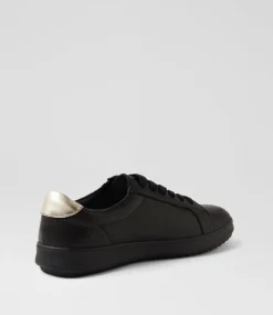 Women SUPERSOFT Comfort|Sneakers-Zavino Black Soft Gold Leather Sneakers