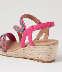 Women SUPERSOFT Comfort|Heels-Zeiti Fuchsia Leather Sandals