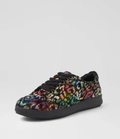 Women SUPERSOFT Sneakers|Comfort-Zenena Black Leopard Multi Suede Sneakers