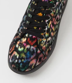 Women SUPERSOFT Sneakers|Comfort-Zenena Black Leopard Multi Suede Sneakers