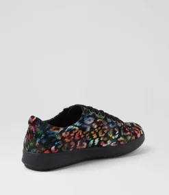 Women SUPERSOFT Sneakers|Comfort-Zenena Black Leopard Multi Suede Sneakers