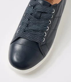 Women SUPERSOFT Comfort|Sneakers-Zenena Navy Dot Leather Lace Sneakers