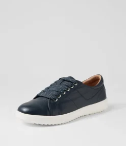 Women SUPERSOFT Comfort|Sneakers-Zenena Navy Dot Leather Lace Sneakers