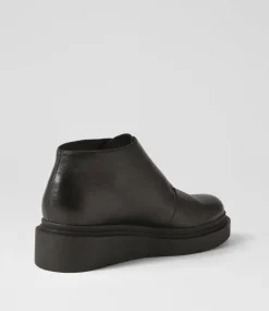Women TOP END Boots-Ziloch Black Leather Ankle Boots