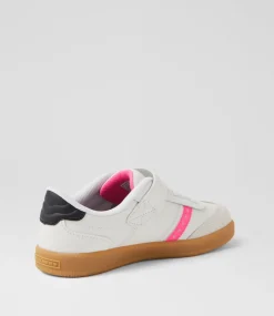 SKECHERS Sport School Shoes-Zinger Street Pv Junior White Black Pink Sneakers