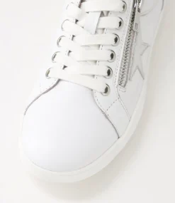 Women SUPERSOFT Sneakers-Zings White Silver Leather Sneakers