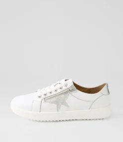 Women SUPERSOFT Sneakers-Zings White Silver Leather Sneakers