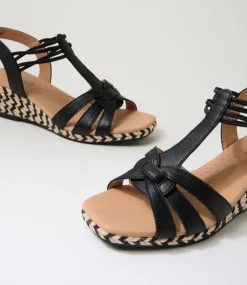 Women SUPERSOFT Heels|Sandals-Zoli Black Multi Leather Sandals