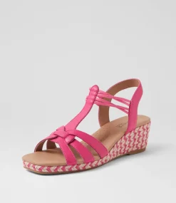 Women SUPERSOFT Comfort|Heels-Zoli Fuchsia Multi Leather Sandals