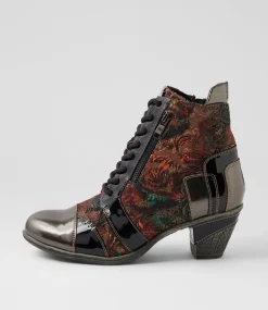 Women I LOVE BILLY Boots-Zolika Antique Multi Lace Up Boots