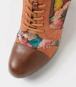 Women I LOVE BILLY Boots-Zolika Tan Ritzy Multi Lace Up Boots