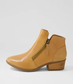 Women DIANA FERRARI Boots-ZONER DF DK TAN NATURAL HEEL LEATHER
