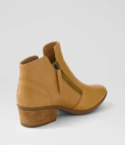 Women DIANA FERRARI Boots-ZONER DF DK TAN NATURAL HEEL LEATHER