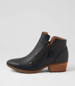 Women DIANA FERRARI Boots-Zoner Navy Natural Leather Ankle Boots
