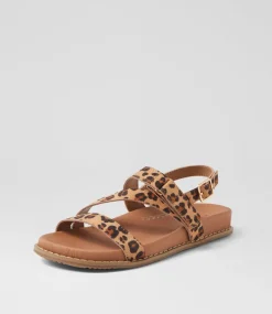Women I LOVE BILLY Flats|Sandals-Zoorun Leopard Microsuede Sandals