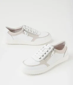 Women SUPERSOFT Comfort|Sneakers-Zulie White Almond Silver Scratch Leather Sneakers